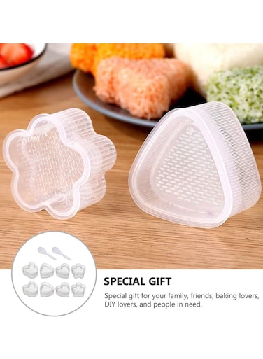 Rice Ball Maker Sushi Mold, Smooth Cartoon Shape Onigiri Mould DIY Bento Box Accessories Kitchen Tools, 8 PCS White
