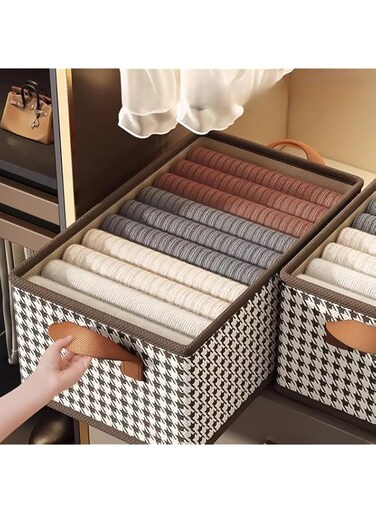 DRAVEN - GG Clothing storage box, jeans storage and organization box, dormitory miscellaneous storage basket, household wardrobe Steel Frame storage box Foldable Storage Box