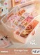 Three-Layer Clear Plastic Storage Box,Folding Tool Box,Multipurpose Stationery Storage Box With Hidden Handle,Large Capacity Storage Box for Hair accessories and cosmetics