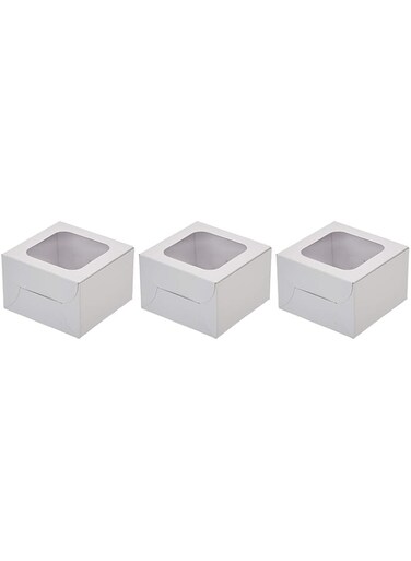 Wilton White 1-Cavity Cupcake Boxes, 3 Count (415-0436)