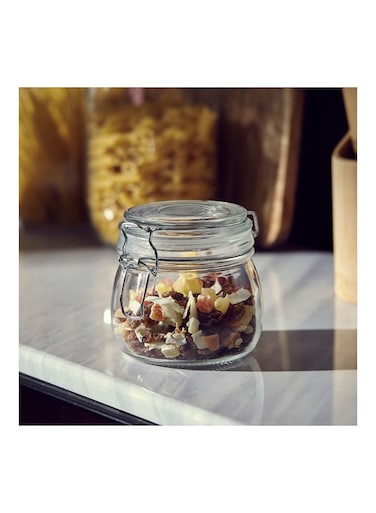 Box Atlanta Glass Canister With Metal Clip Clear 450ml