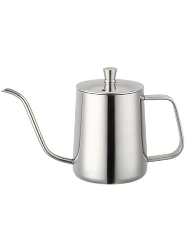 KMjungu 600ml Pour Over Kettle Coffee Maker Stainless Steel Gooseneck Drip Tea Pot Jug Coffee Server For Home Brewing, Camping And Traveling Silver 600ml