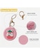 MOBCOS Mini Pouch Keychain &ndash; Cute Round Zipper Coin Purse &amp; Multipurpose Mini Storage Bag with Keyring for Coins, Cash, Keys and Small Essentials   Pink Teddy