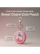 MOBCOS Mini Pouch Keychain &ndash; Cute Round Zipper Coin Purse &amp; Multipurpose Mini Storage Bag with Keyring for Coins, Cash, Keys and Small Essentials   Pink Teddy