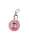MOBCOS Mini Pouch Keychain &ndash; Cute Round Zipper Coin Purse &amp; Multipurpose Mini Storage Bag with Keyring for Coins, Cash, Keys and Small Essentials   Pink Teddy