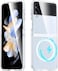 Crystal Clear Magnetic Case for Samsung Galaxy Z Flip 4, Compatible with MagSafe,[Strong Magnet][Non-Yellowing] [Military Grade Protection] Transparent Slim Case Thin Cover Samsung Galaxy Z Flip4 2022