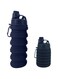KASTWAVE Sports Water Bottle, KASTWAVE Collapsible Water Bottles Reuseable BPA Free Silicone Foldable Water Bottles for Outdoor Travel Camping Hiking Kids Students Girl Women (Blue black)