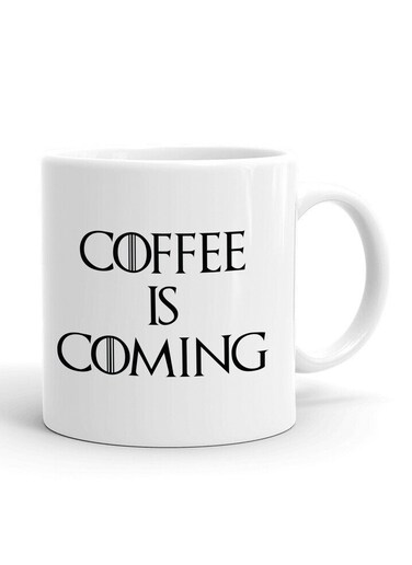 Your Wall Coffee Is Coming Game of Thrones Typography Printed Ceramic Coffee Mug 325ml, Perfect Gifting by Spoil Your Wall