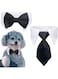 Dog Cat Tuxedo Collar, Cat Wedding Bowtie, Cat Bow Tie Tux Collar Costume Birthday Dog Bowtie Cat Collar for Dog Cat Puppy (Black and White(M))