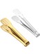 2 PCS Serving Tongs Gold and Silver Tongs, 9 Inch Serving Utensils Stainless Steel Serving Tongs for Salad Buffet Appetizer Dessert Tong for Food Parties (2, Gold and Silver)