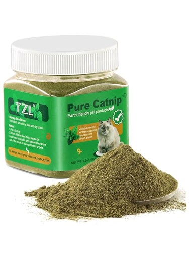 PAWCHIE Natural Dried Organic Catnip, Without Stalks &amp; Stems, Used as Refillable Interactive Chewing Toys for Cat (65g)