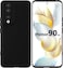 for Honor 90 Soft Flexible Silicone Slim Fit TPU Back Cover Matt Black Protective Rubber Case with Camera Protection Designed for Honor 90 5G-2023 (Black)
