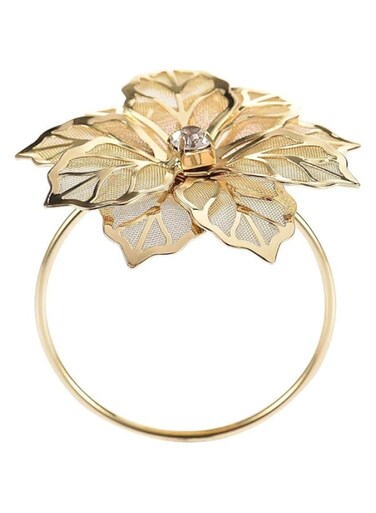 8pcs/set alloy flower Design Napkin Rings for Wedding Receptions Gifts Holiday Banquet Dinner Christmas Table Decoration