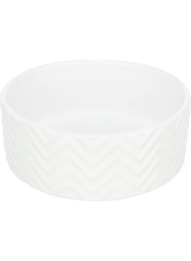 Trixie Wavy Pattern Ceramic Dog Bowl - WHITE/20CM
