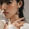925 Sterling Silver Ladies Irregular Crystal Onyx Open Ring, Specification:J2935