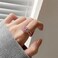 925 Sterling Silver Ladies Irregular Crystal Onyx Open Ring, Specification:J2935