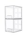 Stackable Storage Drawers 2 Pack 6.6''Tall Acrylic Bathroom Makeup Organizers Clear Plastic Storage Bins For Vanity Undersink Kitchen Cabinet Pantry Organization And Storage
