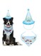Luksuri&oslash;st Pet Dog Birthday Cake Hat Birthday Bandana Birthday Plush Toy Blue Set, Pet Birthday Hat with Birthday Candle Headband, Pet Birthday Gift Decorations Set