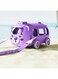 Bus Shape Water Bottle With Straw Lid Portable Kid Water Cup With Shoulder Strap Detachable Leakproof Flip Lid Cute Drinking Water Bottles For Kids. (Purple)