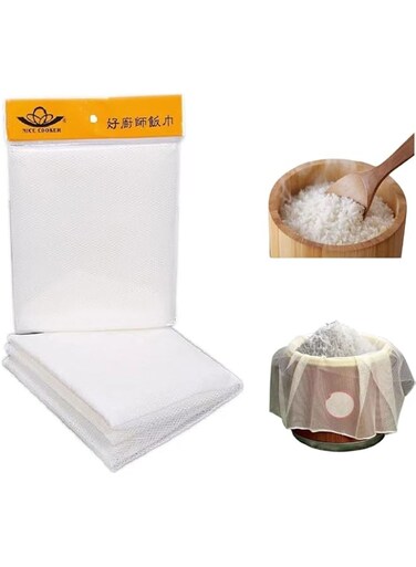 RICE NET NYLON FINE MESH RICE NAPKIN, SUSHI RICE, NEVER OVER COOKED RICE!! by
