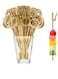 PCS Cocktail Stick Bamboo Fruit Sticks Wooden Toothpicks, (12cm) for Party Tapas Nibbles Canapes Appetiser Fruit Skewer BBQ Sandwich Bento Accessory Pick Food (Blue)