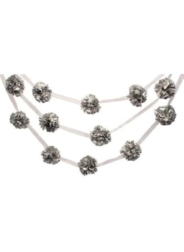 Creative Converting Glitz Silver Garland Foil Pom Pom,