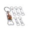 Sublimation Blanks Keychains Metal Bottle Opener Blank Key Rings 6Pcs