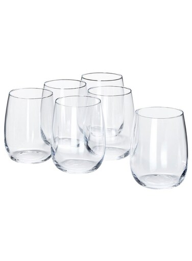Glass Drinking Glass, 37 cl, Crystalline Design, 6-Pack