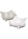 Cat Bowl Anti-slip Cat Food Feeding Water Bowl Multi-purpose Double Pet Feeding Bowl 2Pack (White/Grey)