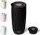 bottle Insulated Stainless Steel Travel Mug, 500ml Capacity, Coffee Cup with Push Button, Lid Keeps Cold and Hot for 12 Hours - Black