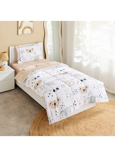 Box Joy Slumber 2-Piece Safari Single Microfibre Comforter Set - 135x220 cm