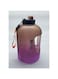 MISBAH Large 2.2 liter Motivational Time Marker Water Bottle BPA free with carry strap (Brown and Purple)