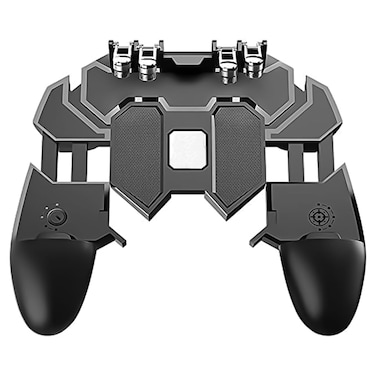 وحدة تحكم الألعاب ASD-266 للهواتف الذكية العالمية مع تشغيل 6 أصابع، وحدة تحكم ألعاب PUBG، عصا التحكم في الألعاب، - أسود