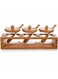 Bee 3 Piece Borosilicate Glass Food Storage Containers Set with Bamboo Lids &amp; Spoons, Airtight Kitchen Canisters with Wooden Stand for Pantry, Spices, Sugar, Coffee 29 x 10 x 9.5 cm