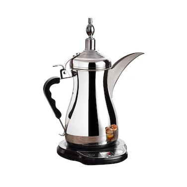 Stainless Steel Arabic Coffee Pot Electric Dallah Tea &amp; Coffee Maker with Heating Base and Heat-Resistant Handle