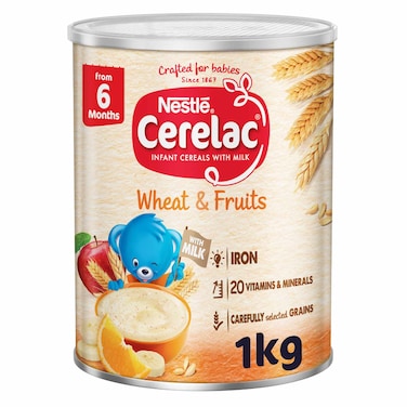 Nestle Cerelac Infant Cereal, Wheat and Fruits, from 6 Months, 1kg