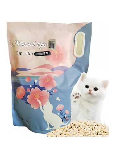 High-end milk fragrance Tofu Cat Litter Clumping,Flushable,Ultra Absorbent and Fast Drying, 100% Natural Ingredients Litter,Solubility in Water,Really Dust-Free,Less Scattering 6L (1)