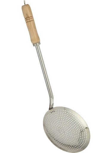 STEEL ZARA SKIMMER WOODEN HANDLE Silver/Brown 60cm