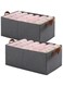 Foldable Clothes Storage Bins with Handles 2 Pack Closet Organizer Bins for Clothes Toys Office Supplies Sundries 47 By 28 By 20 CM Gray.