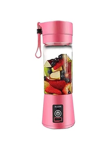 School USB Mini Electric Fruit Juicer Handheld Smoothie Maker Blender Juice Cup 380ML Pink