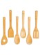 Pro Kitchen Utensils Set - 6 Piece 100% Natural Bamboo Spatula Set - Non Stick &amp; Heat Resistant Wooden Cooking Set For Mixing &amp; Stirring