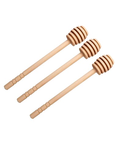 Natural Wood Honey Spoon   16CM   3-PACK   Honey Dipper Sticks   Drizzling   Stirring   Dispensing Honey   Jam   Syrup   Eco-Friendly   Kitchen &amp; Party Favors