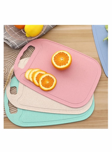 Mini Kitchen Cutting Board Mats Small Fruit Cutting Board Wheat Straw Plastic Cutting Boards, Juice Grooves, Thicker Boards Easy Grip Handle, Non Porous(13 Inch x 8.5 Inch) 3 Pack