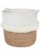 CherryNow Large Woven Storage Baskets &ndash; 16'' x 16'' Cotton and Jute Rope Decorative Hamper for Nursery, Toys, Blankets, and Laundry, Cute Tassel Nursery Decor - Home Storage Container