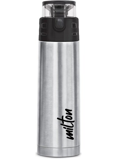 750ml Stainless Steel Water Bottle &acirc;&euro;&ldquo; Vacuum Insulated Flask Keeps Drinks Hot or Cold for 24 Hours, Leakproof Metal Flask for Travel, Office, Gym &amp; Home &acirc;&euro;&ldquo; Atlantis, Silver