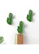 Tazweeq Cute Adhesive Hooks, Decorative Wall Hooks, Cactus Key Hooks, Double Sided Adhesive Wall Key Hooks (Green/3pc)