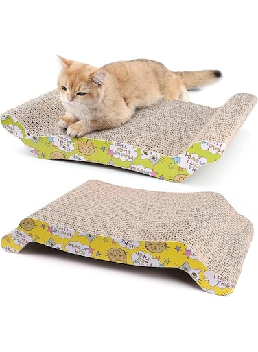 Mumoo Bear Cat Scratching Board Lounger Sofa Bed, Reversible Pads - Premium Cardboard Construction