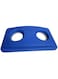 Restaurantware Blue Plastic Recycling Trash Can Lid - Fits 23 Gal Slim Trash Can - 22" X 11 1/2" X 3" - 1Ct Box - Rw Clean -