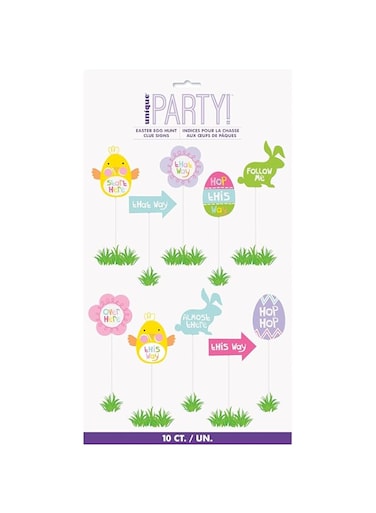 Unique Party 73723 Easter Egg Hunt Clue Signs