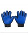 Silicone Pet Grooming Gloves (Left and Right Hand Set), Hair Remover Glove Brush with 5 Finger Design for Dogs &amp; Cats, Blue